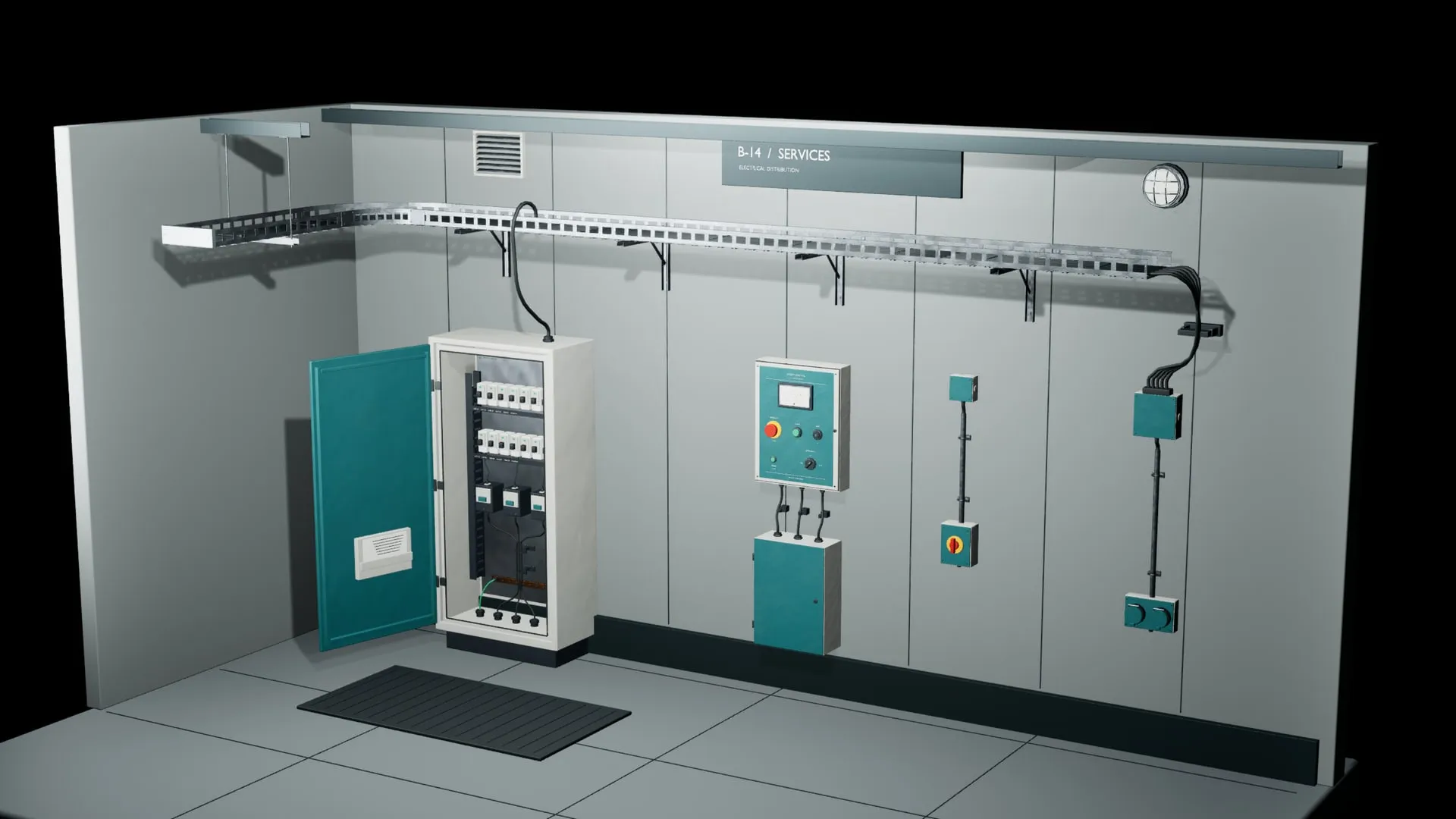 The assembled electrical room