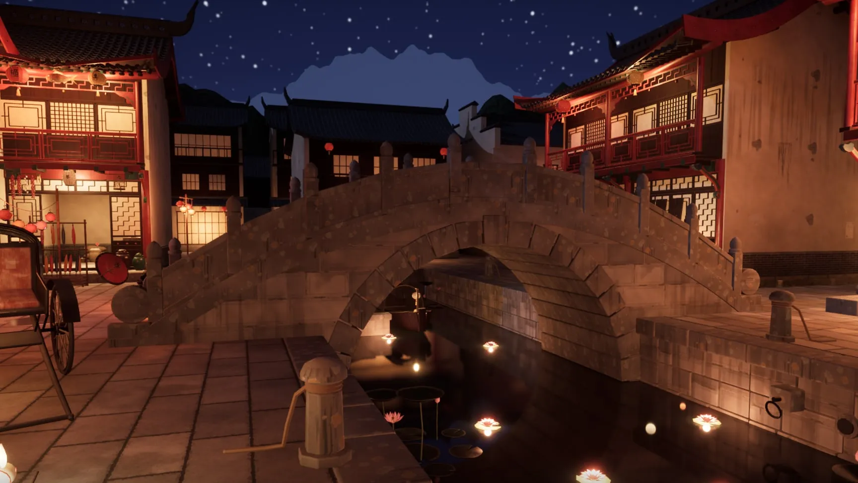 The canal and its floating lanterns