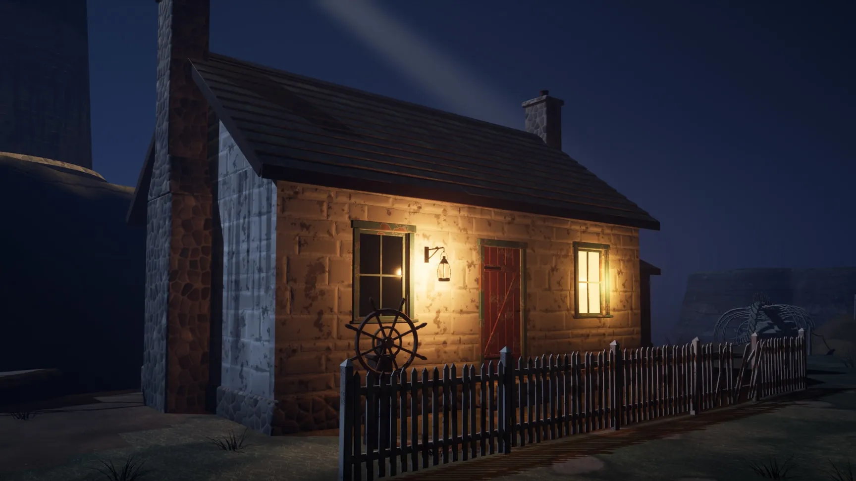 The keeper's cottage under the turning beam