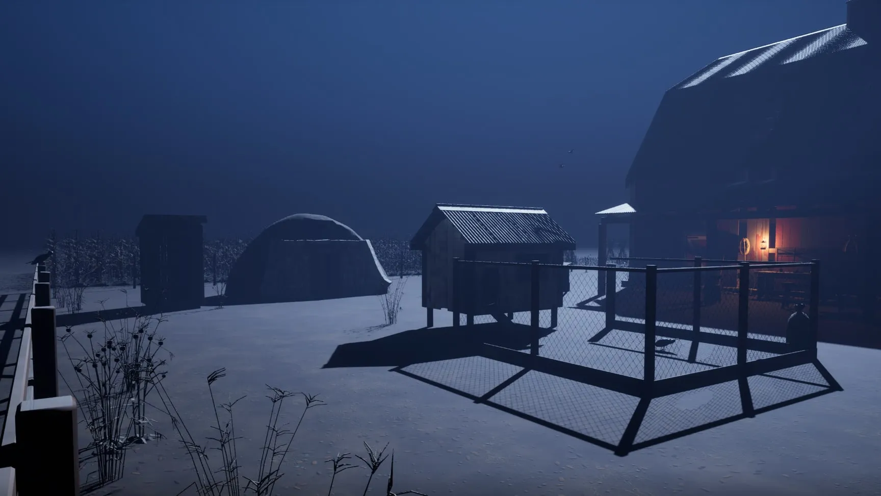 Chicken coop and run, root cellar, outhouse