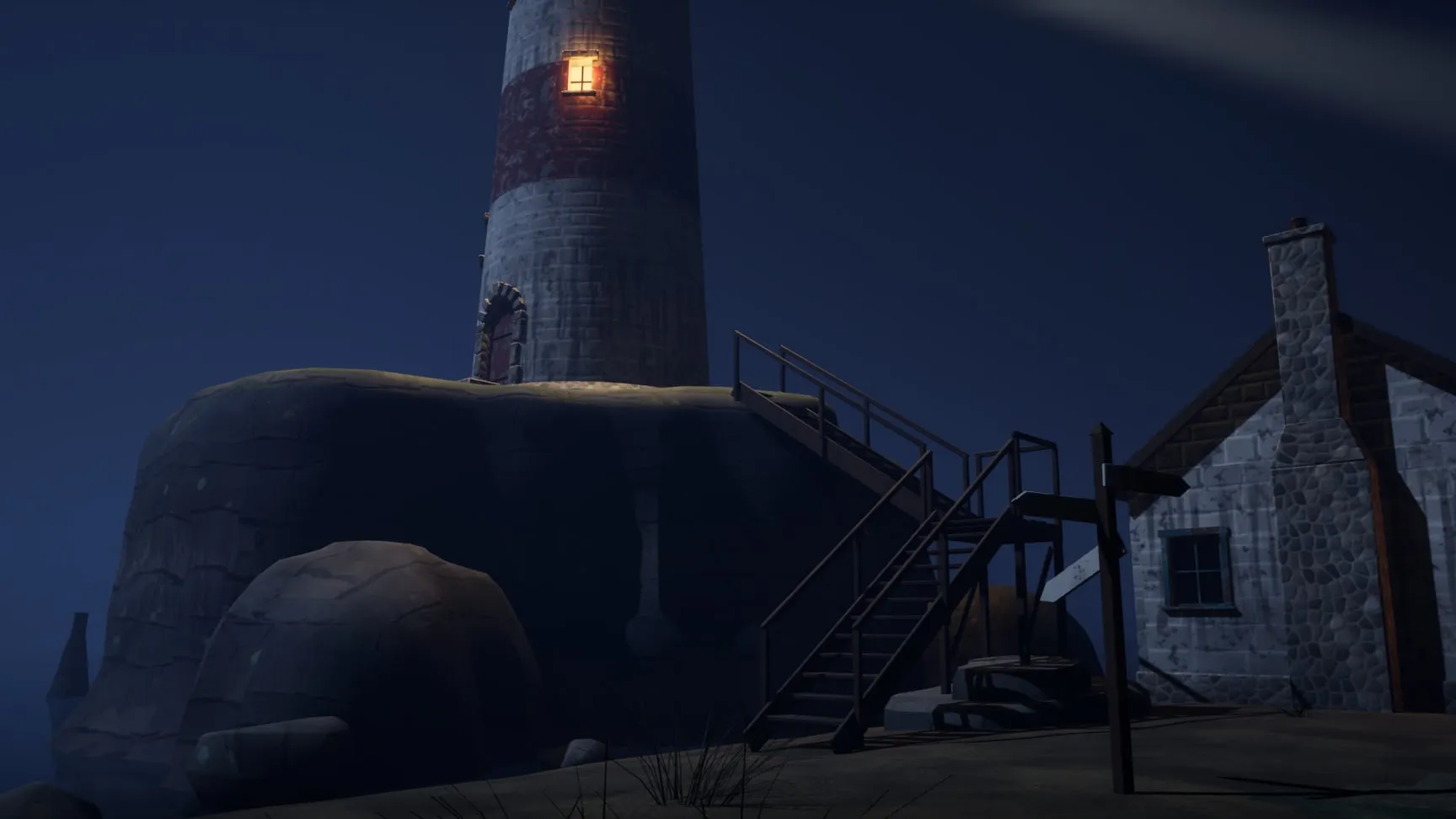 Cliff stairs up to the lighthouse