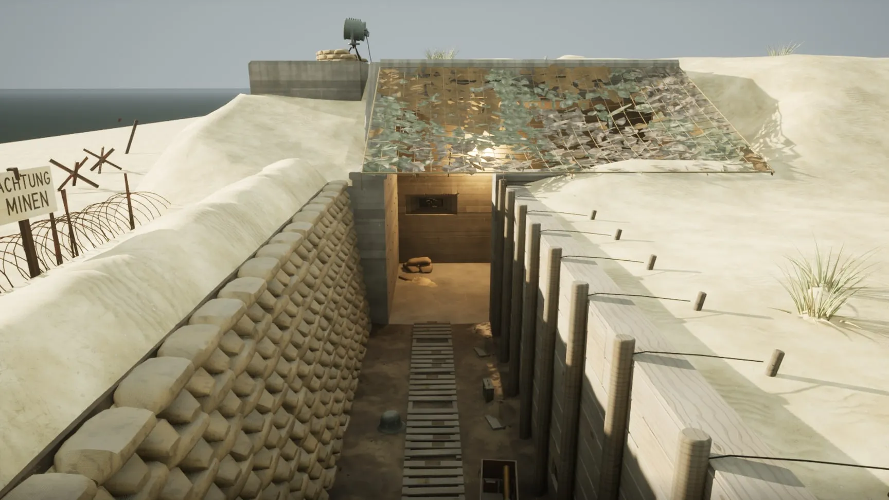 The trench outside the casemate